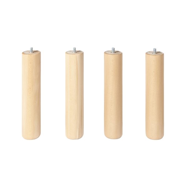 Gambe letto in legno - set 4 piedi
