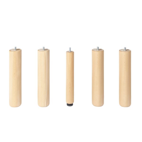 Gambe letto in legno - set 5 piedi